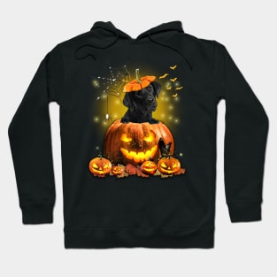 Black Labrador Spooky Halloween Pumpkin Dog Head Hoodie